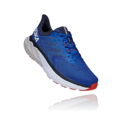 Men's Hoka Arahi 5 Road Running Shoes Blue | US64ZJMGU