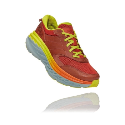 Men's Hoka Bondi L Walking Shoes Red | US91ECMYA