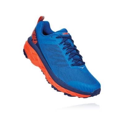 Men's Hoka Challenger ATR 5 Trail Running Shoes Blue / Red | US24JDOZM