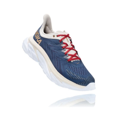 Men's Hoka Clifton Edge Road Running Shoes Navy / White | US35ESDNH