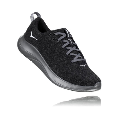 Men's Hoka Hupana Flow Wool Running Shoes Black | US74PJYNQ