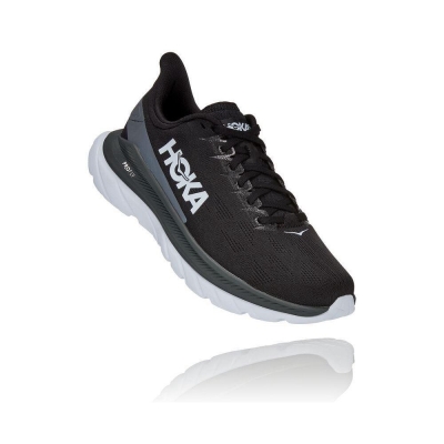 Men's Hoka Mach 4 Road Running Shoes Black | US50FGHVE