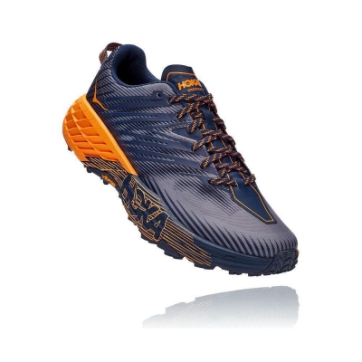 Men's Hoka Speedgoat 4 Running Shoes Navy / Grey | US84OKWVQ