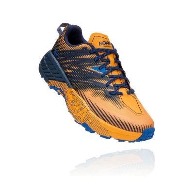 Men's Hoka Speedgoat 4 Running Shoes Yellow / Black | US32SKCLN