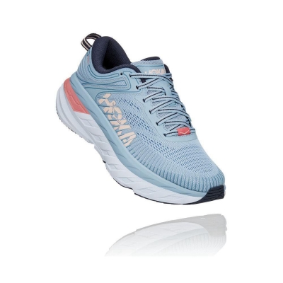 Women's Hoka Bondi 7 Road Running Shoes Blue | US68PSBQK