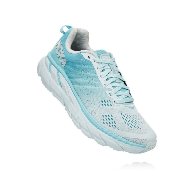 Women's Hoka Clifton 6 Running Shoes Blue | US19XLMDN