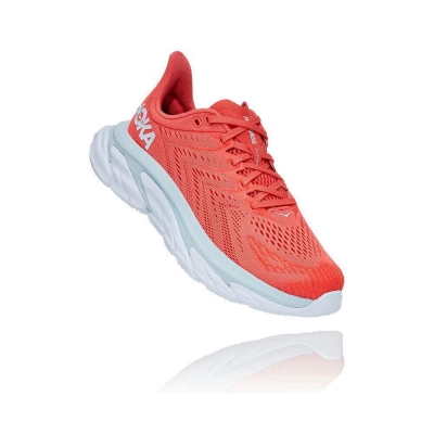 Women's Hoka Clifton Edge Road Running Shoes Red | US41TGEXQ