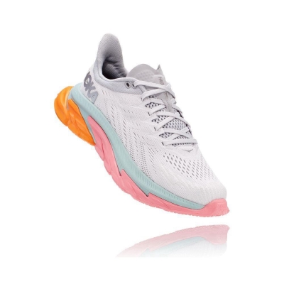 Women's Hoka Clifton Edge Road Running Shoes White / Pink | US79SPAQX