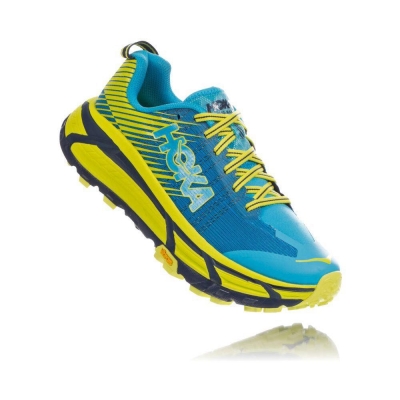 Women's Hoka EVO Mafate 2 Trail Running Shoes Blue / Yellow | US85FJZKG