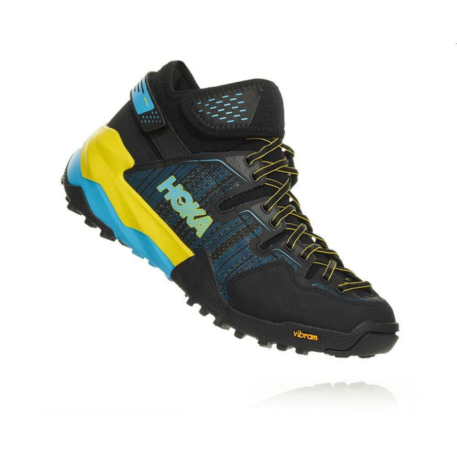 Men\'s Hoka Arkali Trail Running Shoes Black / Blue | US45AMBZY