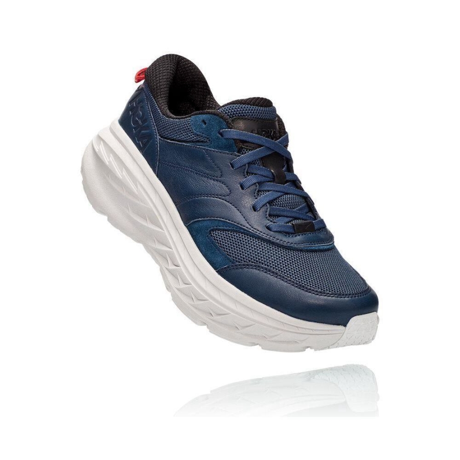 Men\'s Hoka Bondi L Road Running Shoes Navy | US48AKLSR