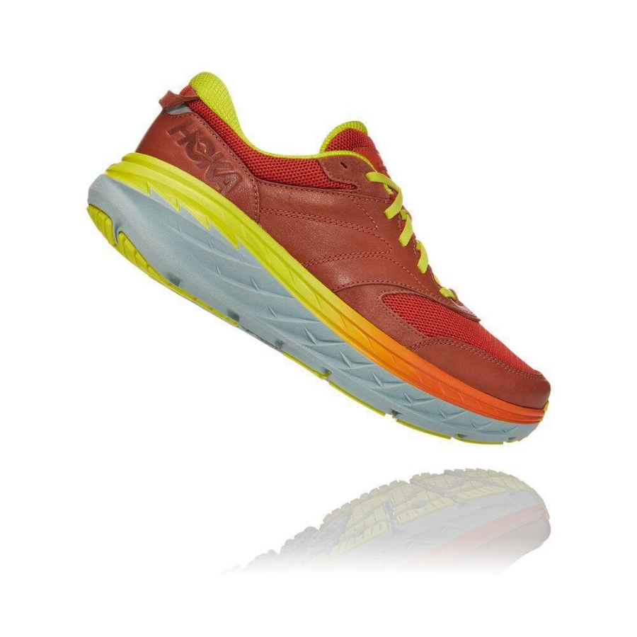 Men's Hoka Bondi L Walking Shoes Red | US91ECMYA