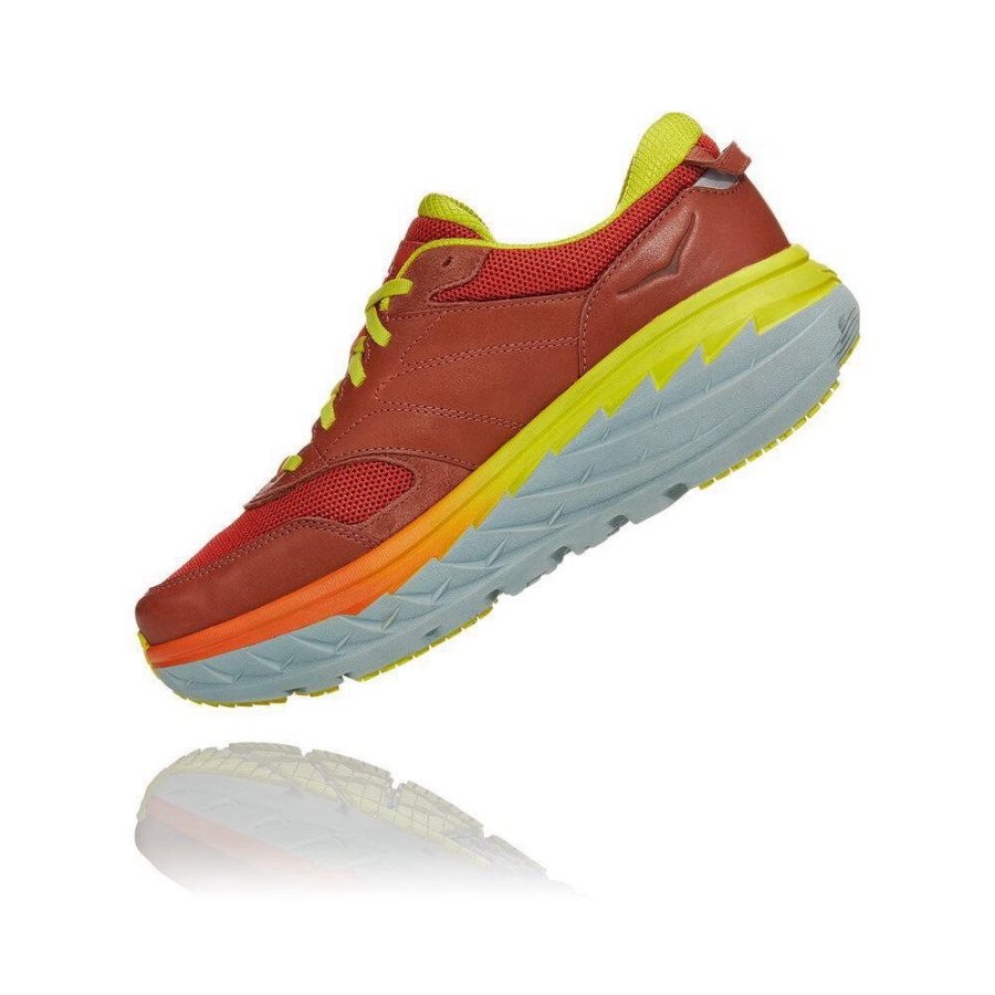 Men's Hoka Bondi L Walking Shoes Red | US91ECMYA