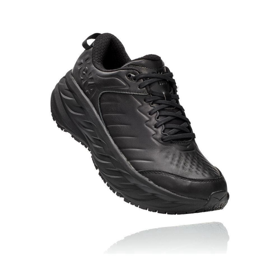 Men\'s Hoka Bondi SR Walking Shoes Black | US61QHESJ