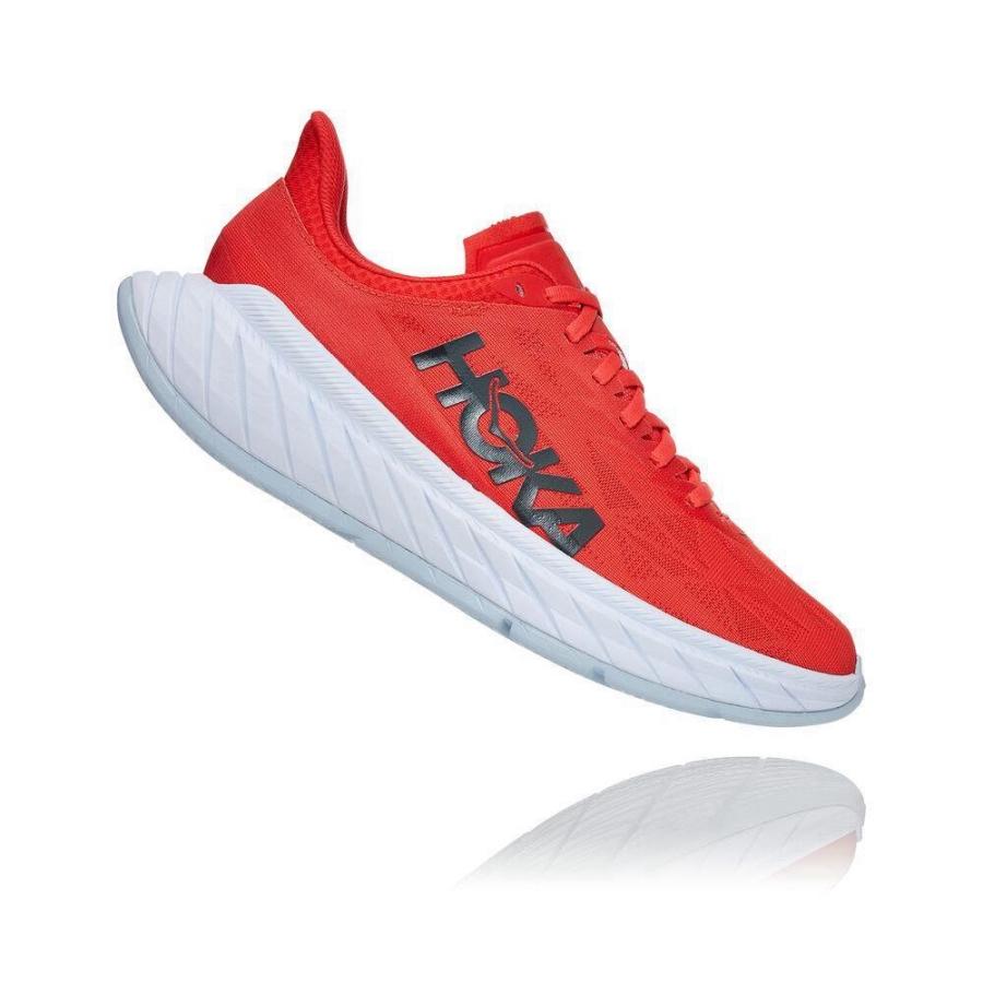 Men's Hoka Carbon X 2 Sneakers Red | US95XDKOQ