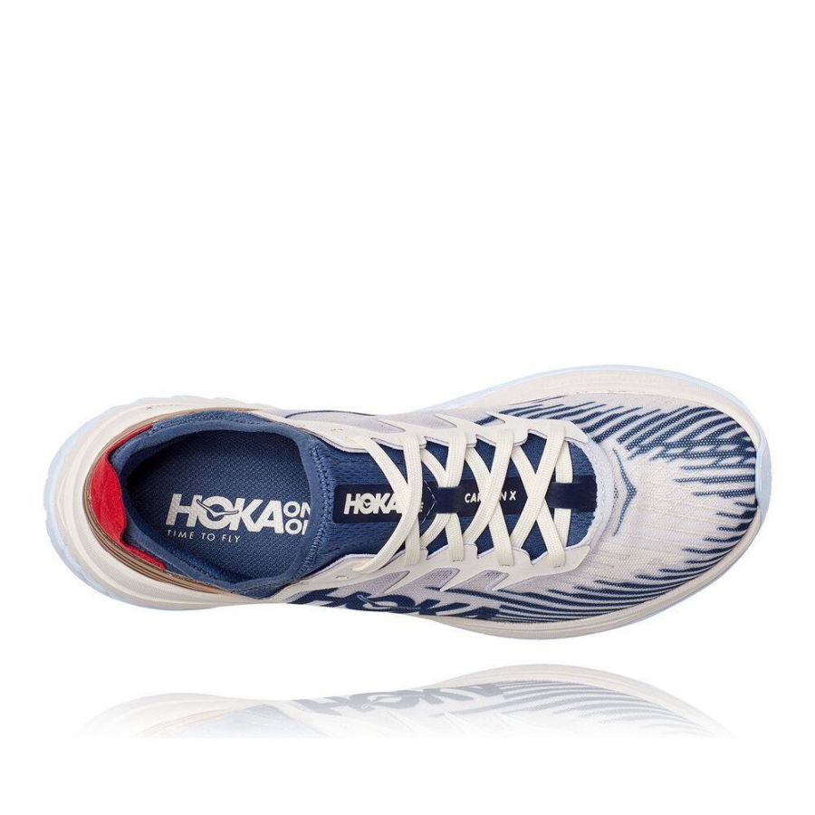 Men's Hoka Carbon X-SPE Sneakers White / Blue / Gold | US39VYTLJ