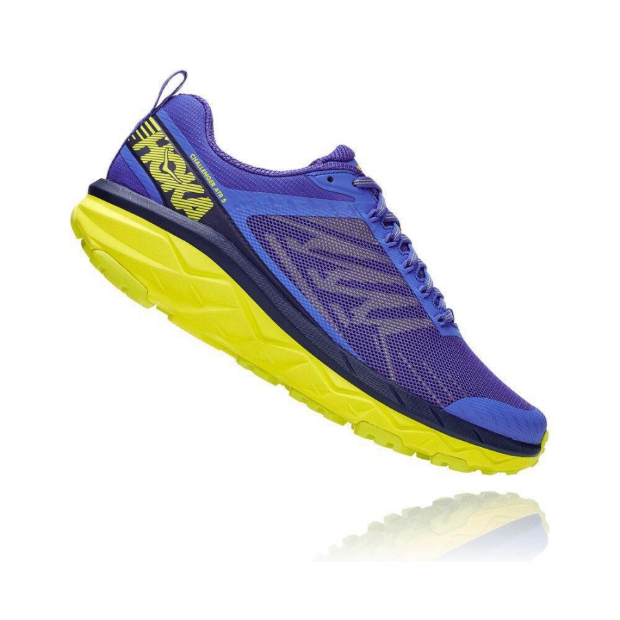 Men's Hoka Challenger ATR 5 Trail Running Shoes Blue / Yellow | US72PRGOV