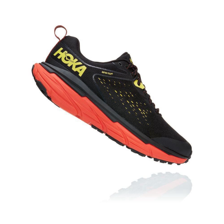 Men's Hoka Challenger ATR 6 GTX Hiking Shoes Black / Yellow | US68UJKBZ