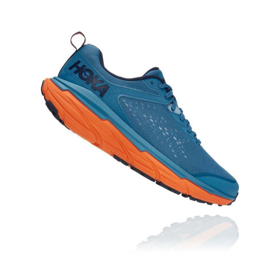 Men's Hoka Challenger ATR 6 Running Shoes Blue / Orange | US50PDWLN