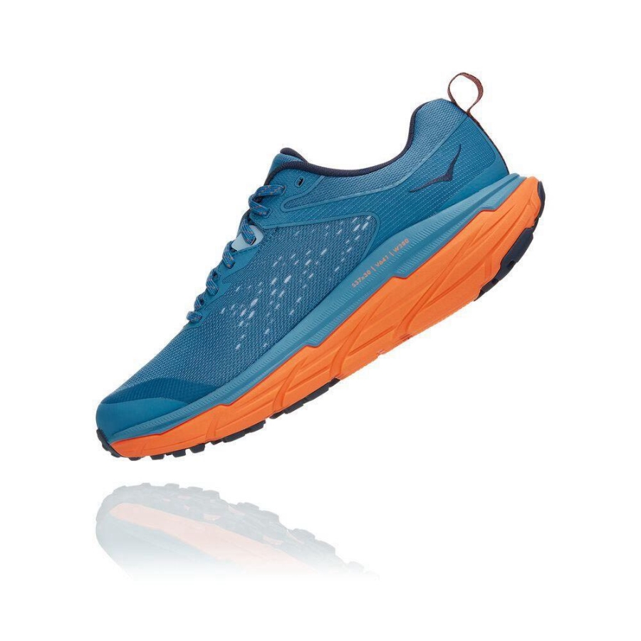 Men's Hoka Challenger ATR 6 Running Shoes Blue / Orange | US50PDWLN