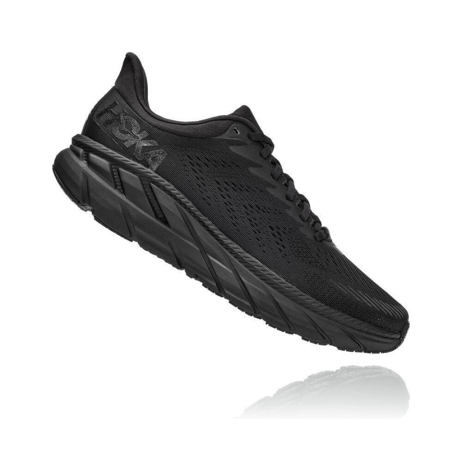 Men's Hoka Clifton 7 Road Running Shoes Black | US10RDUAG