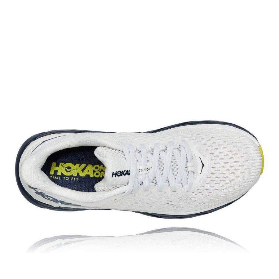 Men's Hoka Clifton 7 Road Running Shoes White / Navy | US39XBHRN