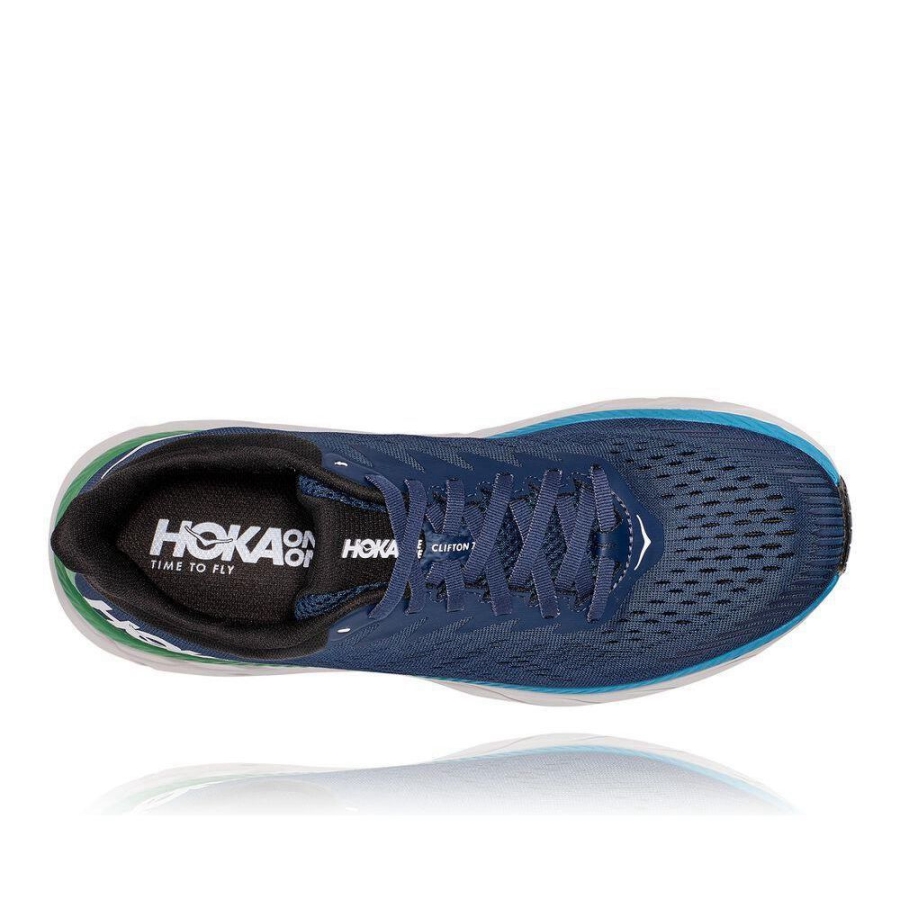 Men's Hoka Clifton 7 Road Running Shoes Navy | US64FMHUT