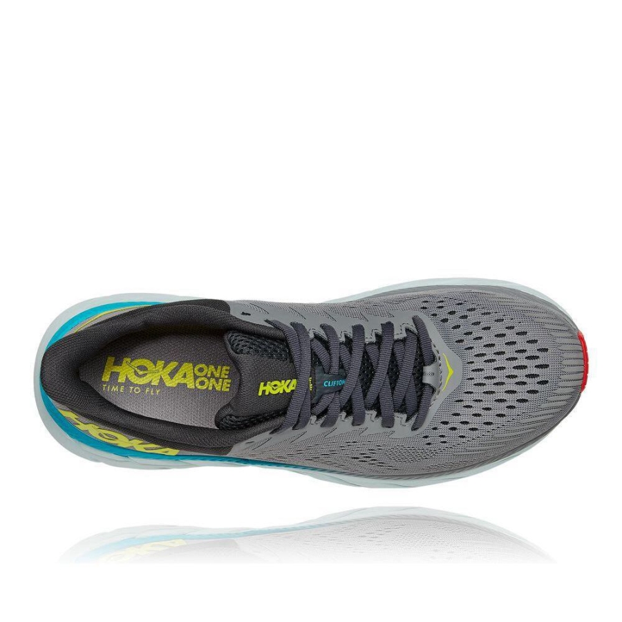 Men's Hoka Clifton 7 Road Running Shoes Grey | US80WIFJV