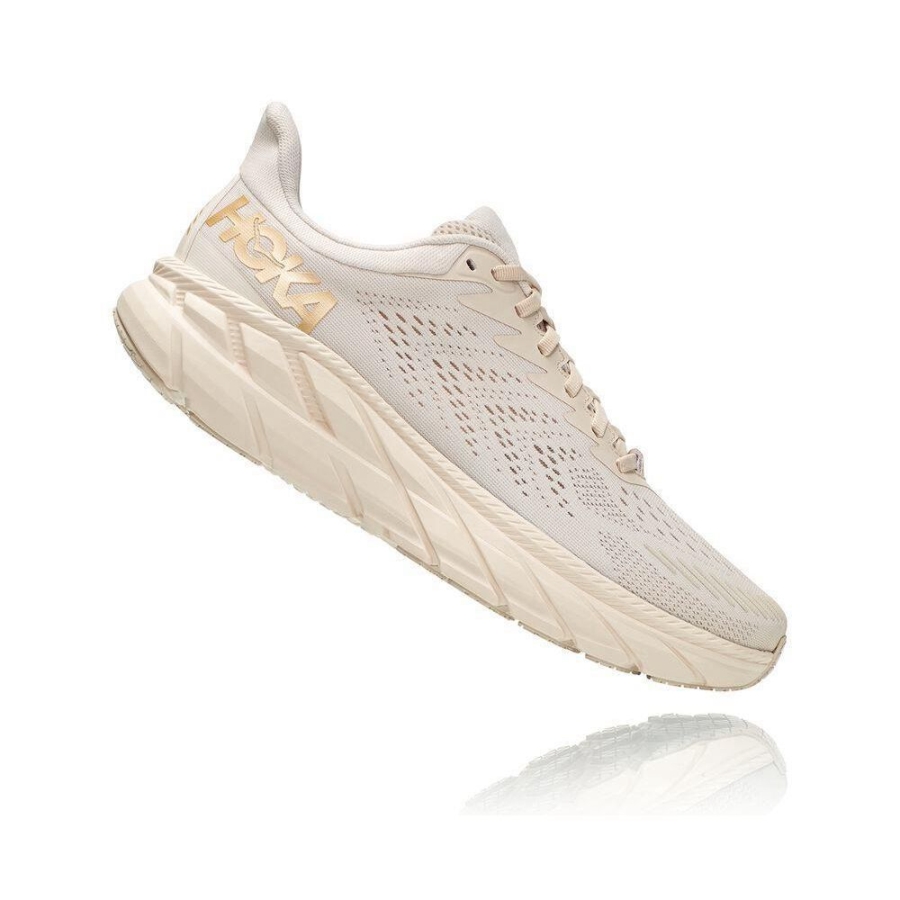 Men's Hoka Clifton 7 Running Shoes Beige | US59EDTRC