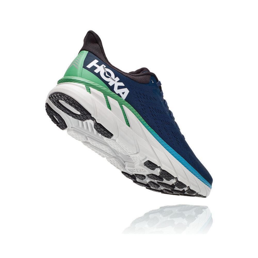 Men's Hoka Clifton 7 Running Shoes Navy | US12KUAFR