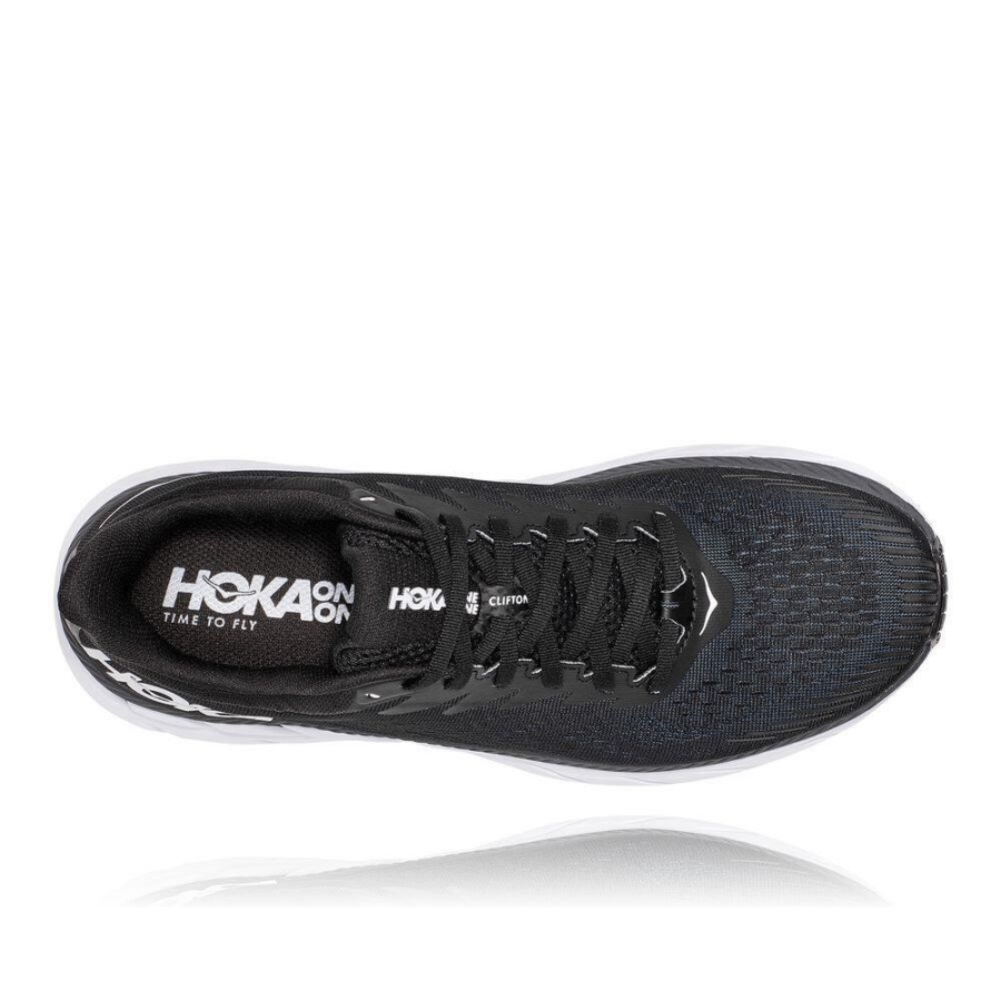 Men's Hoka Clifton 7 Walking Shoes Black / White | US20KBZRI