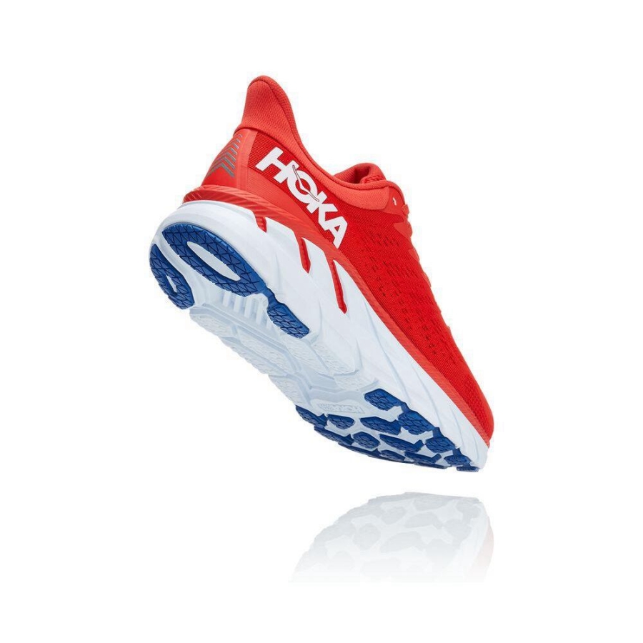 Men's Hoka Clifton 7 Walking Shoes Red | US69OSGFD