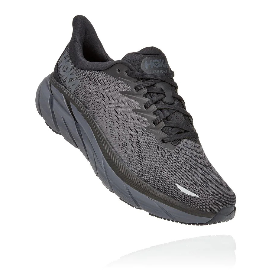 Men\'s Hoka Clifton 8 Road Running Shoes Black | US04HZPFN