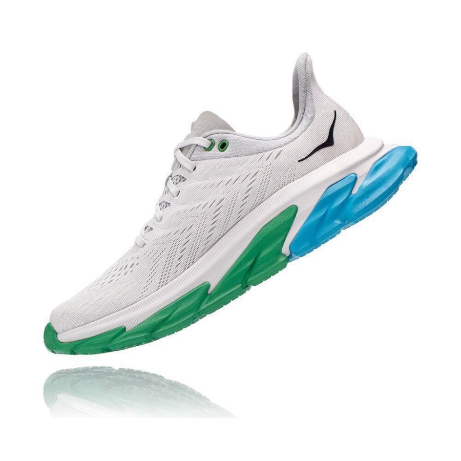 Men's Hoka Clifton Edge Road Running Shoes White / Green | US04QIZLJ