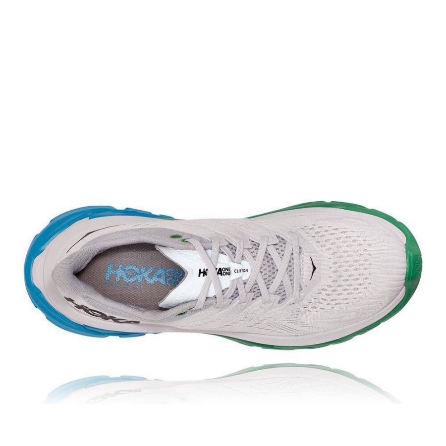 Men's Hoka Clifton Edge Road Running Shoes White / Green | US04QIZLJ