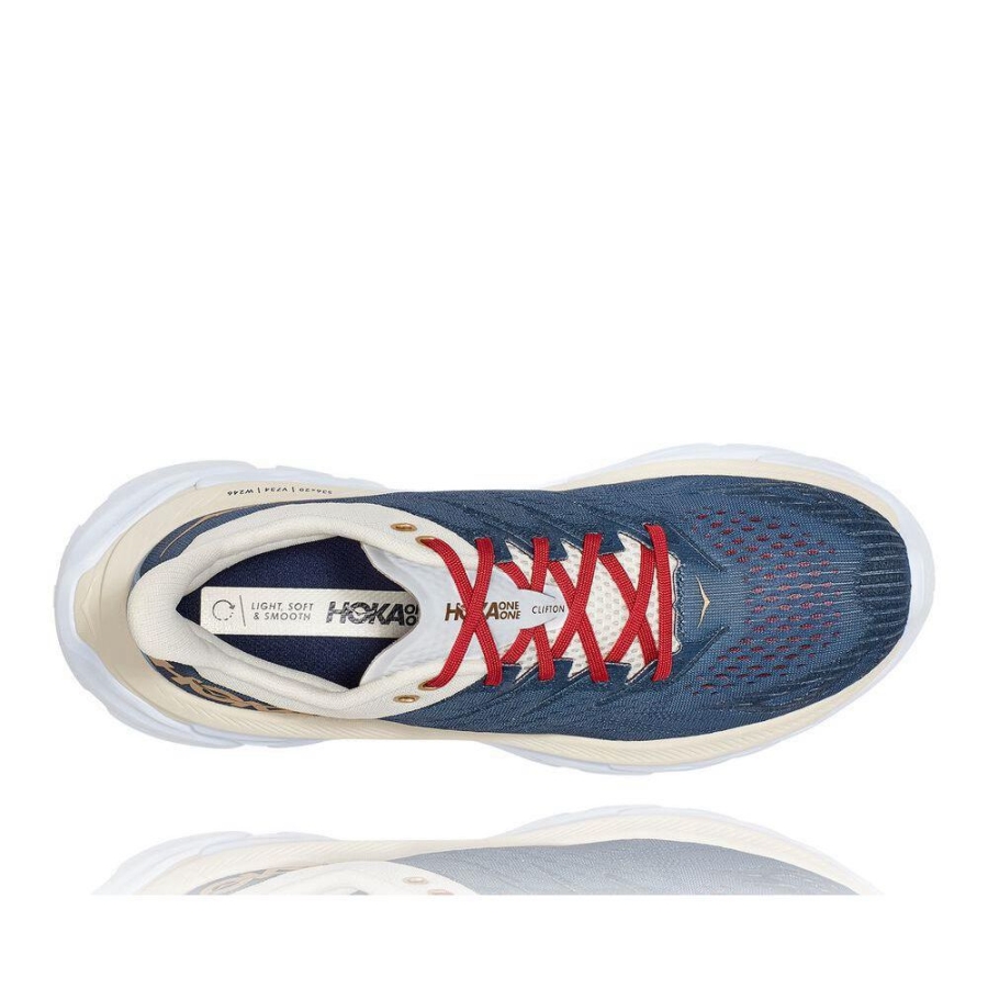 Men's Hoka Clifton Edge Road Running Shoes Navy / White | US35ESDNH