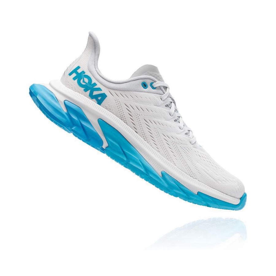 Men's Hoka Clifton Edge Road Running Shoes White / Blue | US54RNEGD