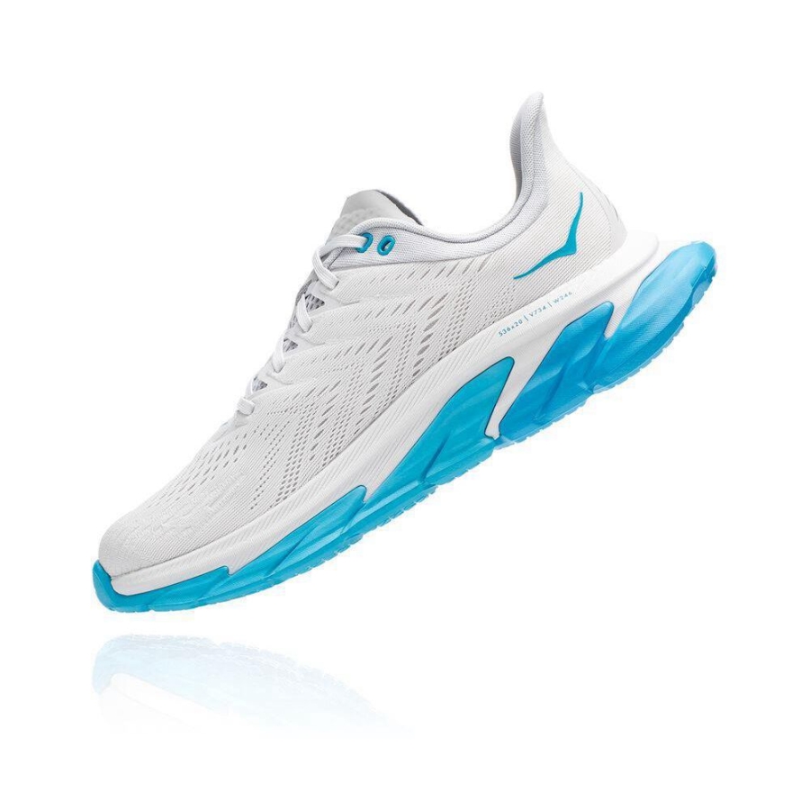 Men's Hoka Clifton Edge Road Running Shoes White / Blue | US54RNEGD