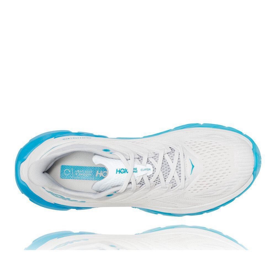 Men's Hoka Clifton Edge Road Running Shoes White / Blue | US54RNEGD