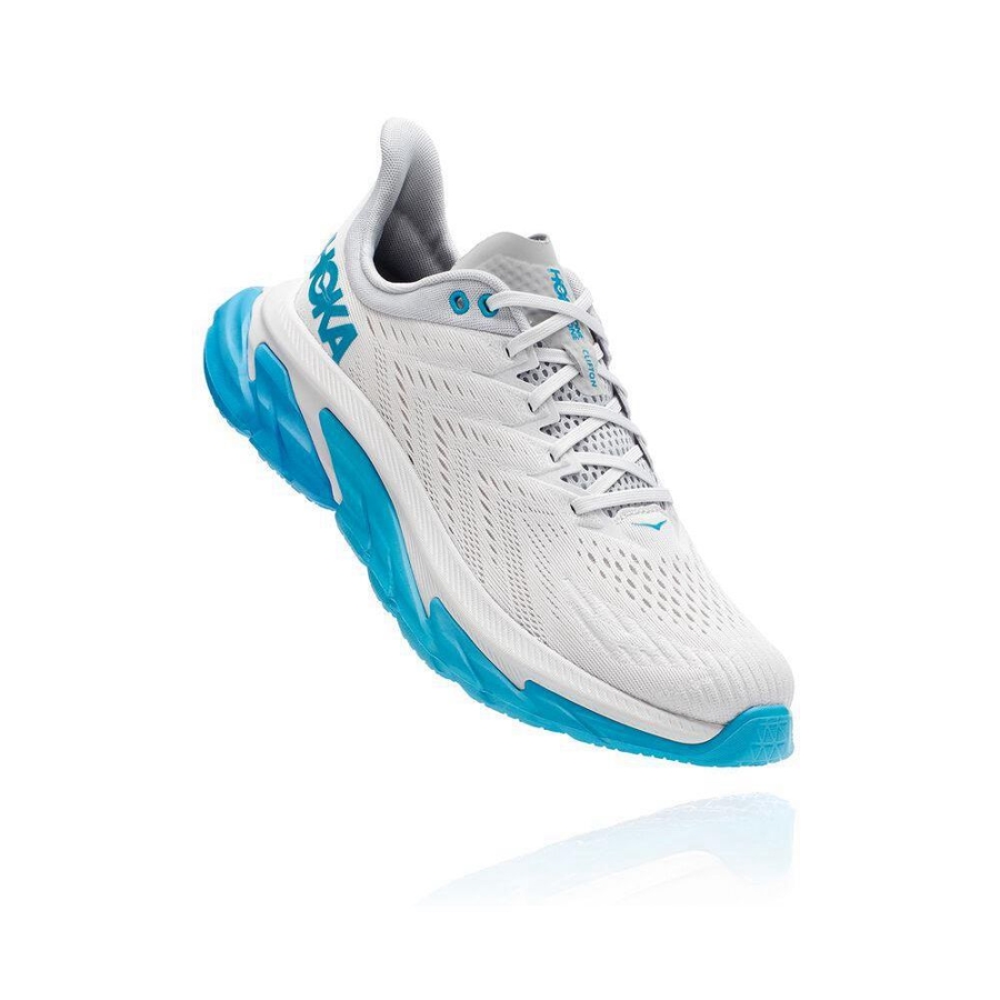 Men\'s Hoka Clifton Edge Road Running Shoes White / Blue | US54RNEGD