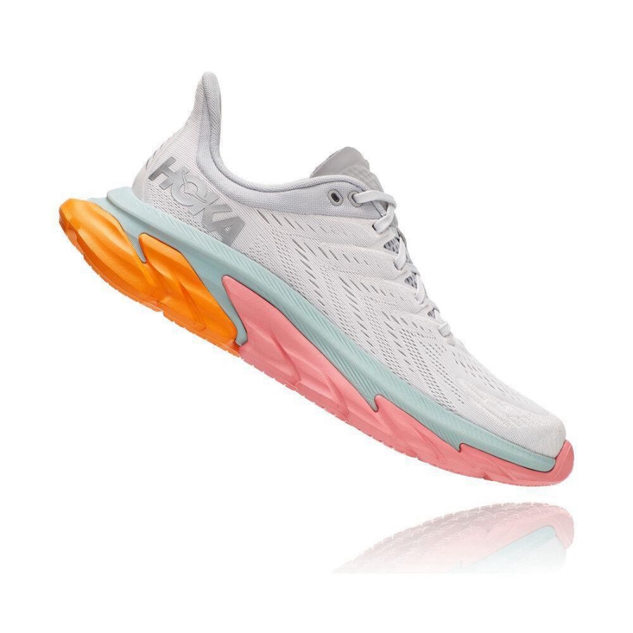 Men's Hoka Clifton Edge Road Running Shoes White / Pink | US63YPHKI