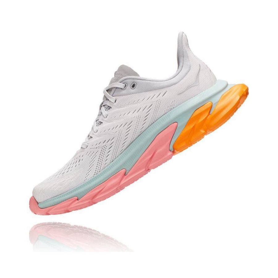 Men's Hoka Clifton Edge Road Running Shoes White / Pink | US63YPHKI