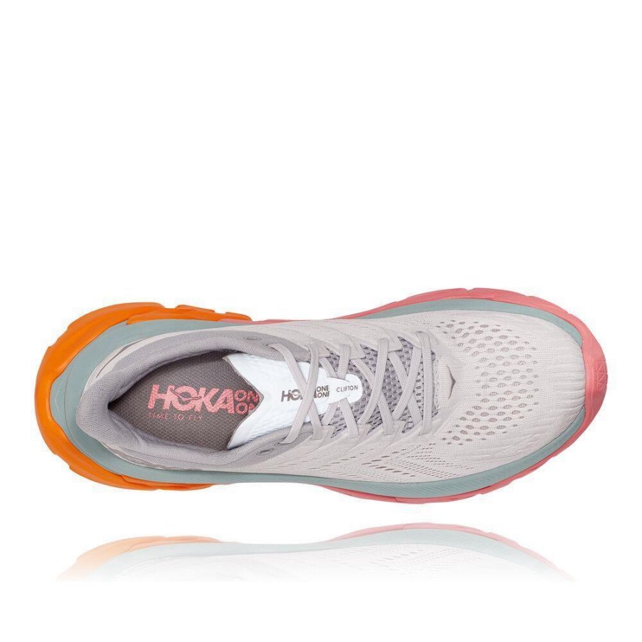 Men's Hoka Clifton Edge Road Running Shoes White / Pink | US63YPHKI