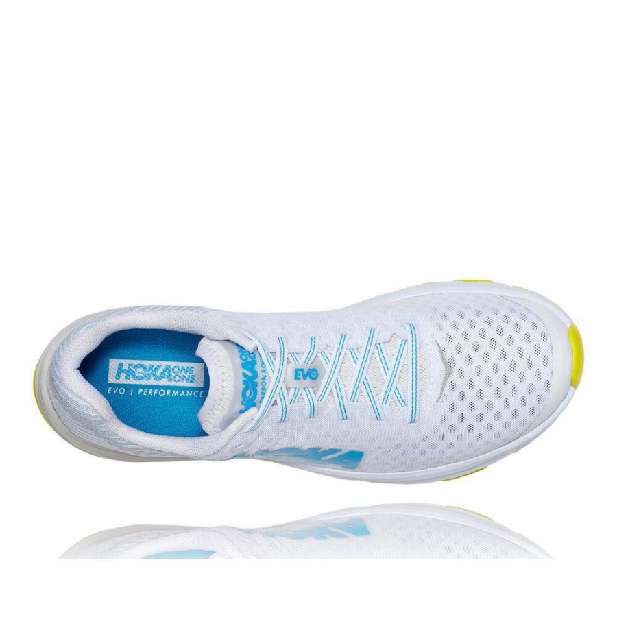 Men's Hoka EVO Carbon Rocket Road Running Shoes White | US71UEHOX