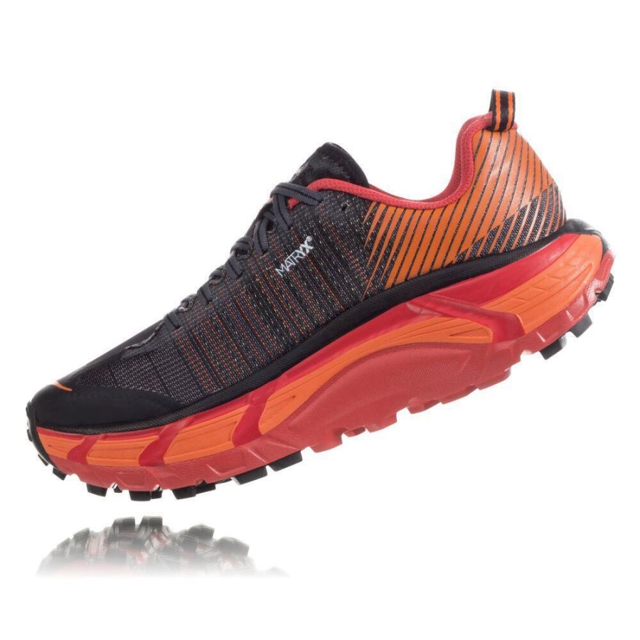 Men's Hoka EVO Mafate 2 Trail Running Shoes Black / Orange | US17OKYHU