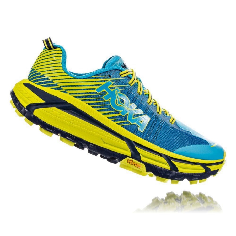 Men's Hoka EVO Mafate 2 Trail Running Shoes Blue / Yellow | US79XZKGA