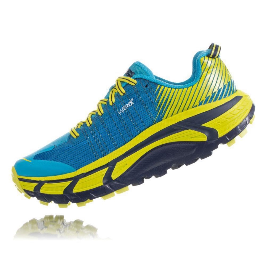 Men's Hoka EVO Mafate 2 Trail Running Shoes Blue / Yellow | US79XZKGA