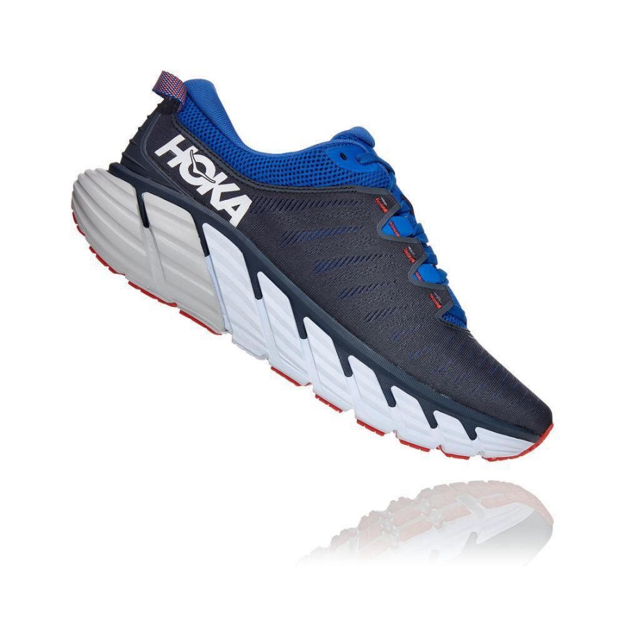 Men's Hoka Gaviota 3 Running Shoes Black / Blue | US18TMFRY