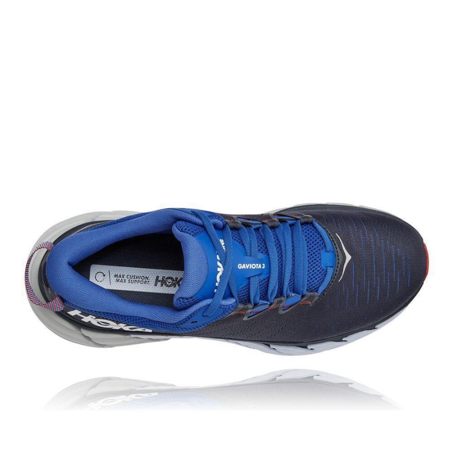 Men's Hoka Gaviota 3 Running Shoes Black / Blue | US18TMFRY