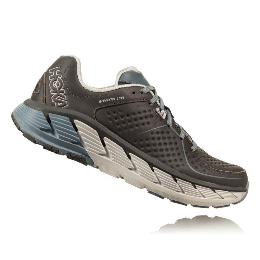 Men's Hoka Gaviota Leather Road Running Shoes Grey | US06QVRGW